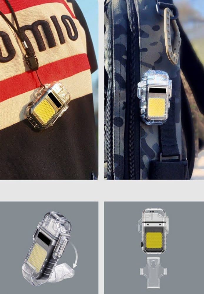 BABOBIU Electric Lighter Lighting Multifunctional Outdoor Lighter Lightweight Windproof Waterproof and dustproof Suitable for Hiking Trekking Camping and Other Multi-Scene Gift (Orange)