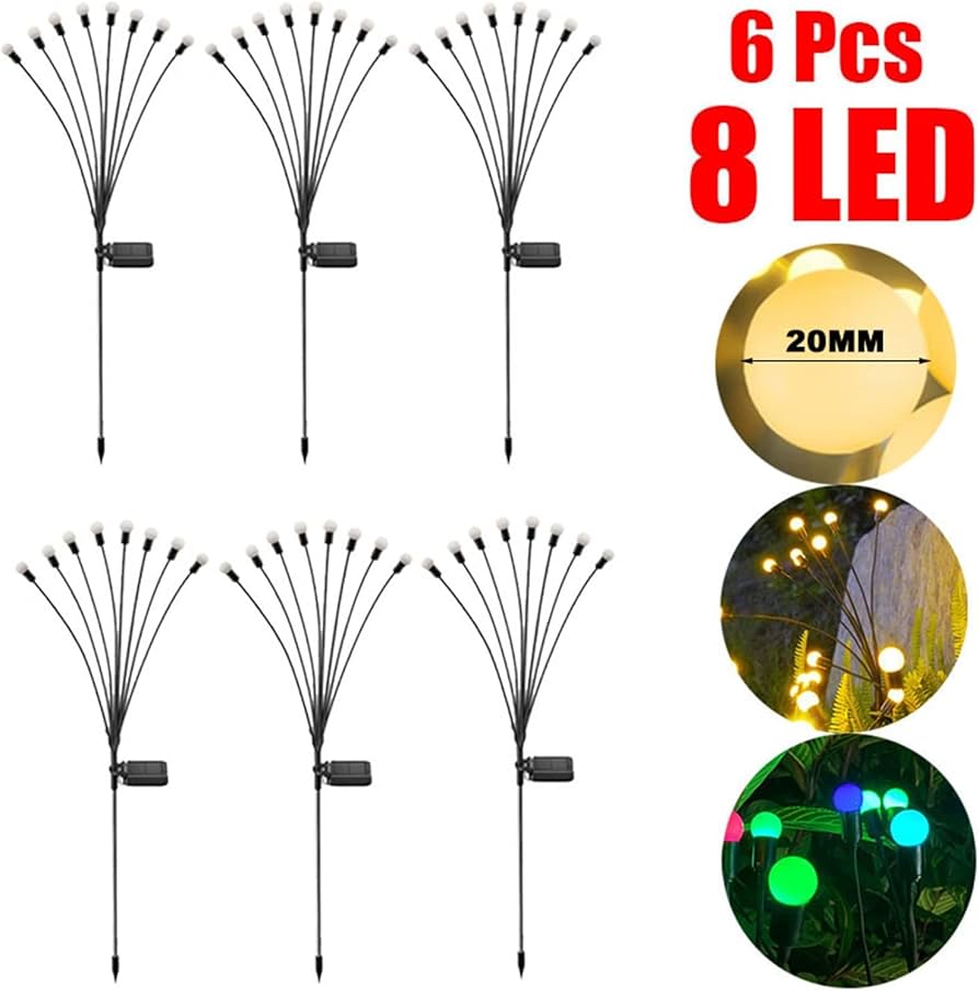 SACRO ER_Solar Garden Lights Outdoor Solar Firefly Lights Waterproof Solar Garden Solar Light