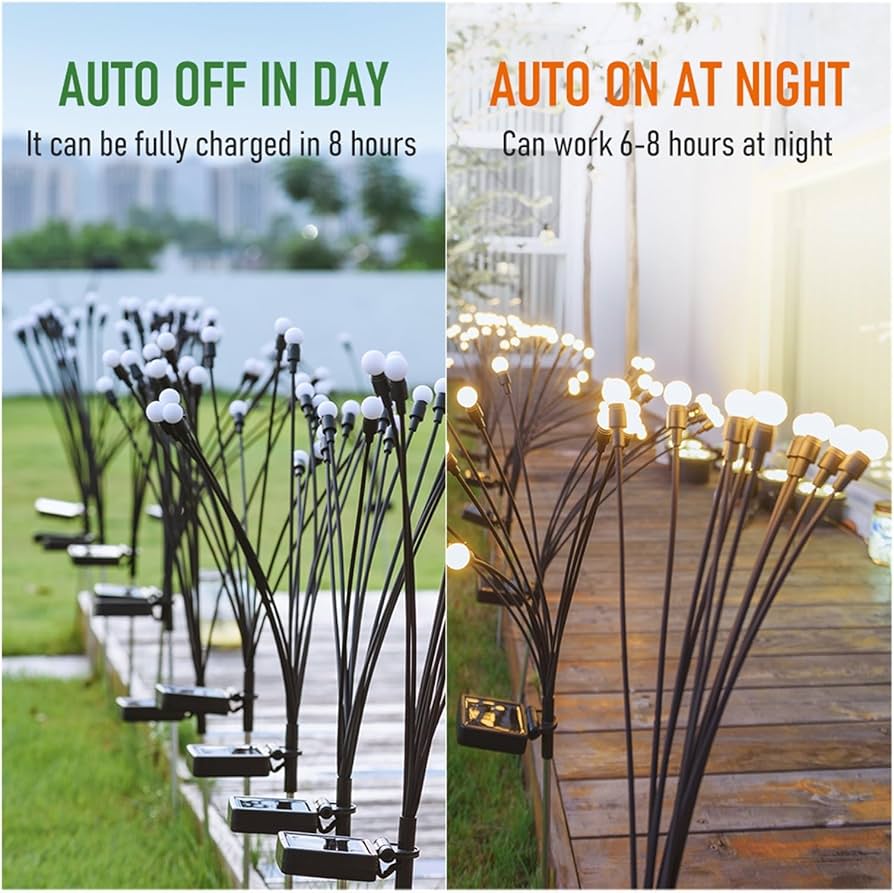 SACRO ER_Solar Garden Lights Outdoor Solar Firefly Lights Waterproof Solar Garden Solar Light