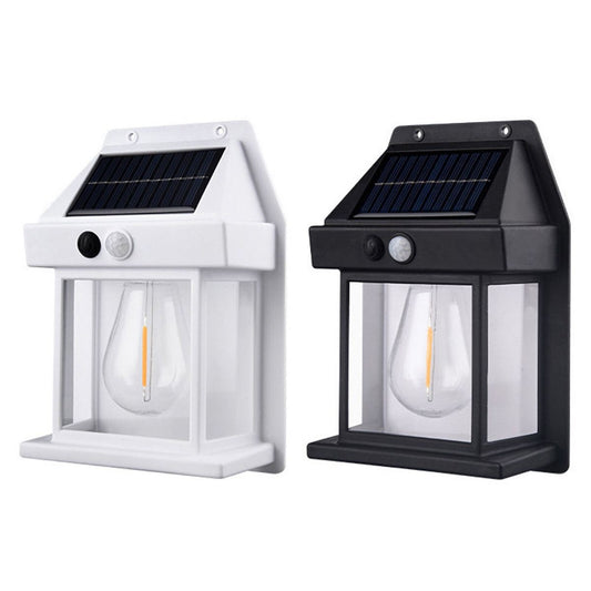 Solar Powered Outdoor Waterproof LED Wall Light with Motion Sensor ABS Plastic (Dual LED Bulb)