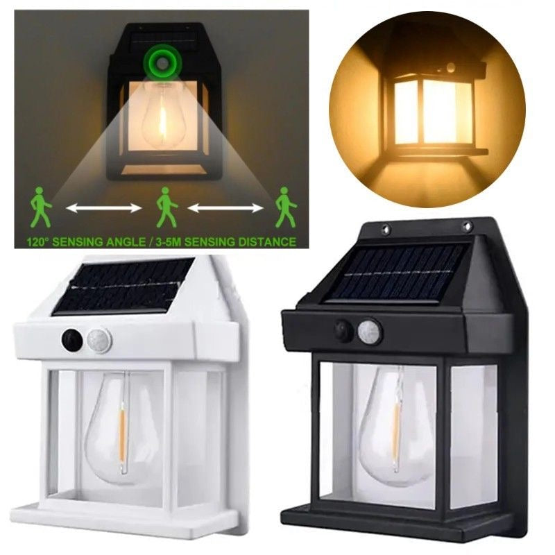 Solar Powered Outdoor Waterproof LED Wall Light with Motion Sensor ABS Plastic (Dual LED Bulb)